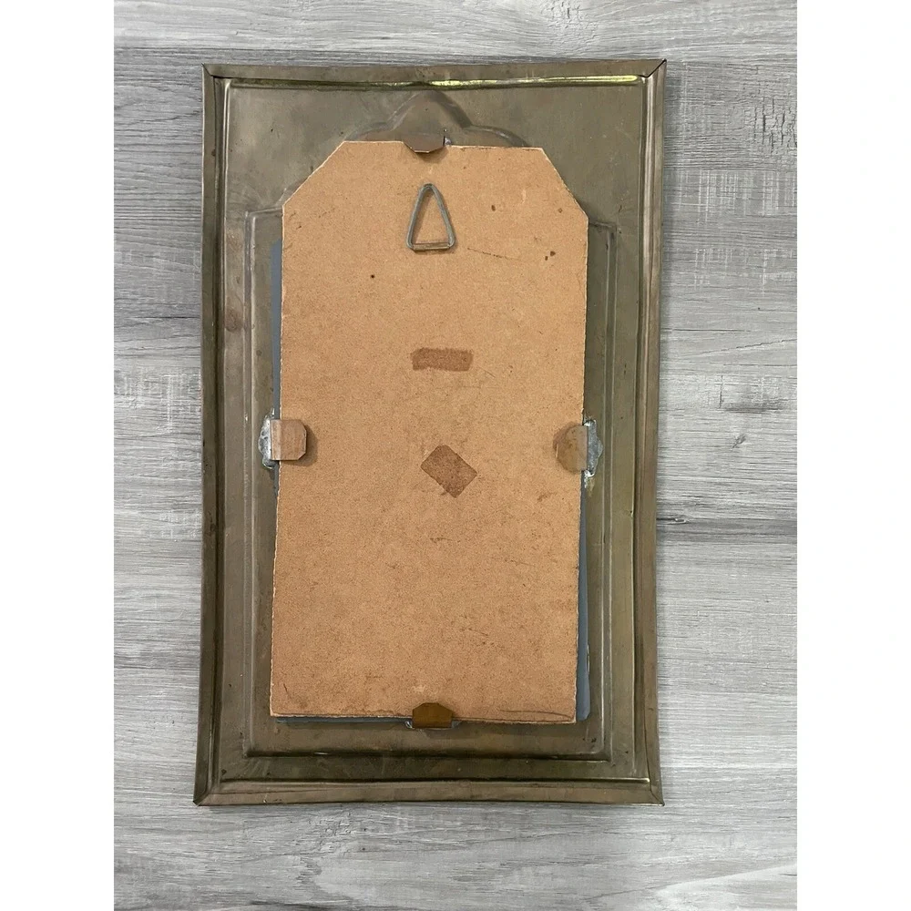 Vintage Rustic Brass Framed Wall Mounted Mirror 17